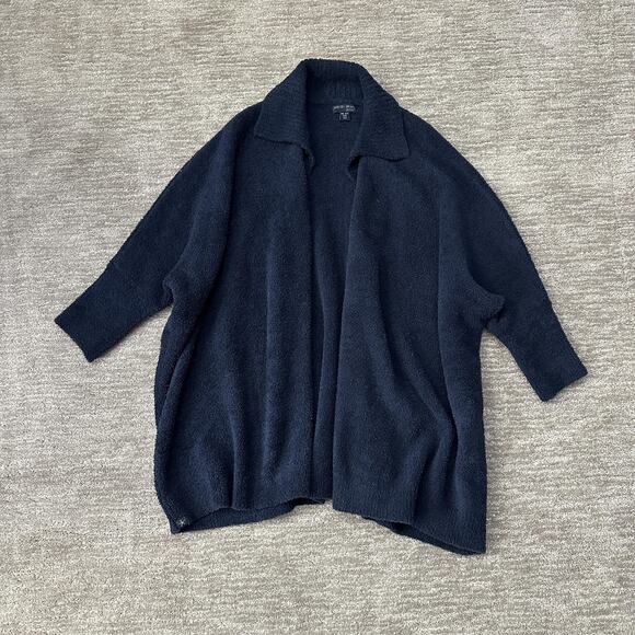 Barefoot Dreams Cardigan Womens One Size Plus Navy Open Front CozyChic Warm - Picture 1 of 9